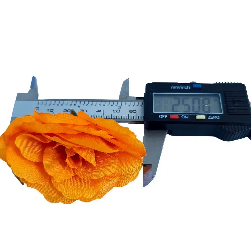 44 Orange Silk Rose Heads 2.5in Artificial Flower Wedding Craft DIY Floral Decor